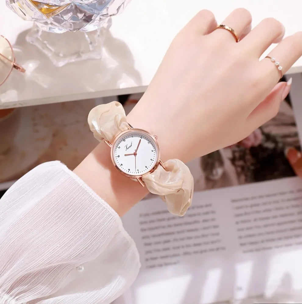 Korean watches for girls Ins Girls Alloy Ribbon Streamer Watch Female Accessories ladies watch Scrunchie Watch For Girls