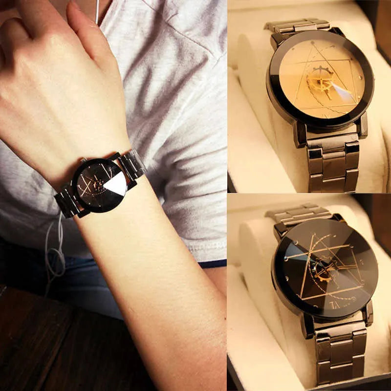 Stainless Steel Quartz Wristwatch for Men