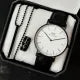 Pack Of 3 Top Fashion Men's Business Watch Deal -Elegant Mens Arabic Aura Watch Casual Watch +Heart Beat Ring+3D Bar Stick Locket-High Quality Business Watch In Random dial Design