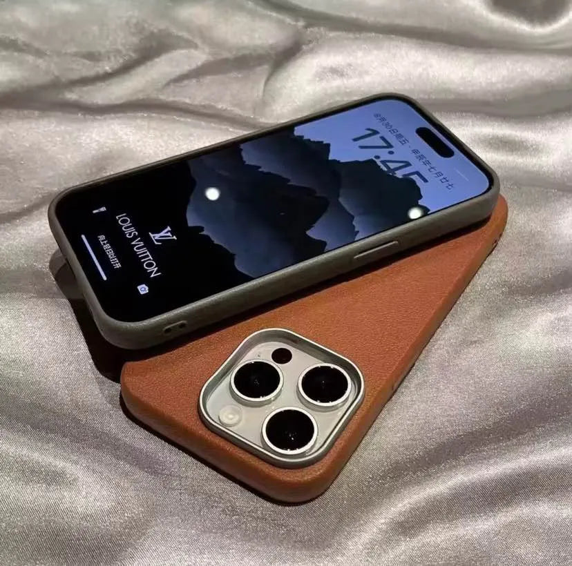 iPhone Luxury Leather Case For iPhone 17 16 15 14 13 12 11 Pro Max, Xs Max, Xs X Back Cover With Camera Lens Protection.