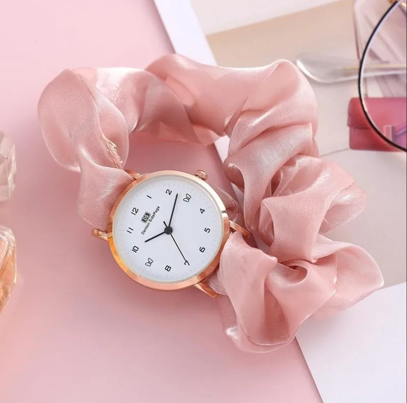 Korean watches for girls Ins Girls Alloy Ribbon Streamer Watch Female Accessories ladies watch Scrunchie Watch For Girls