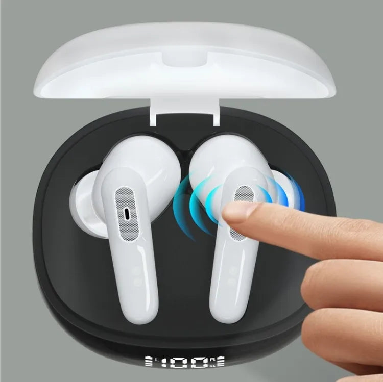 Airpods TWS 12 black Mini Bluetooth Wireless Headset(True Wireless Stereo) Bluetooth Earbuds Bluetooth Handsfree Dual Sound Bass, Charging Case and Extra Ear-Buds, Pop-Up Feature Compatible with All Devices