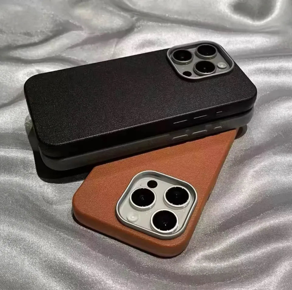 iPhone Luxury Leather Case For iPhone 17 16 15 14 13 12 11 Pro Max, Xs Max, Xs X Back Cover With Camera Lens Protection.