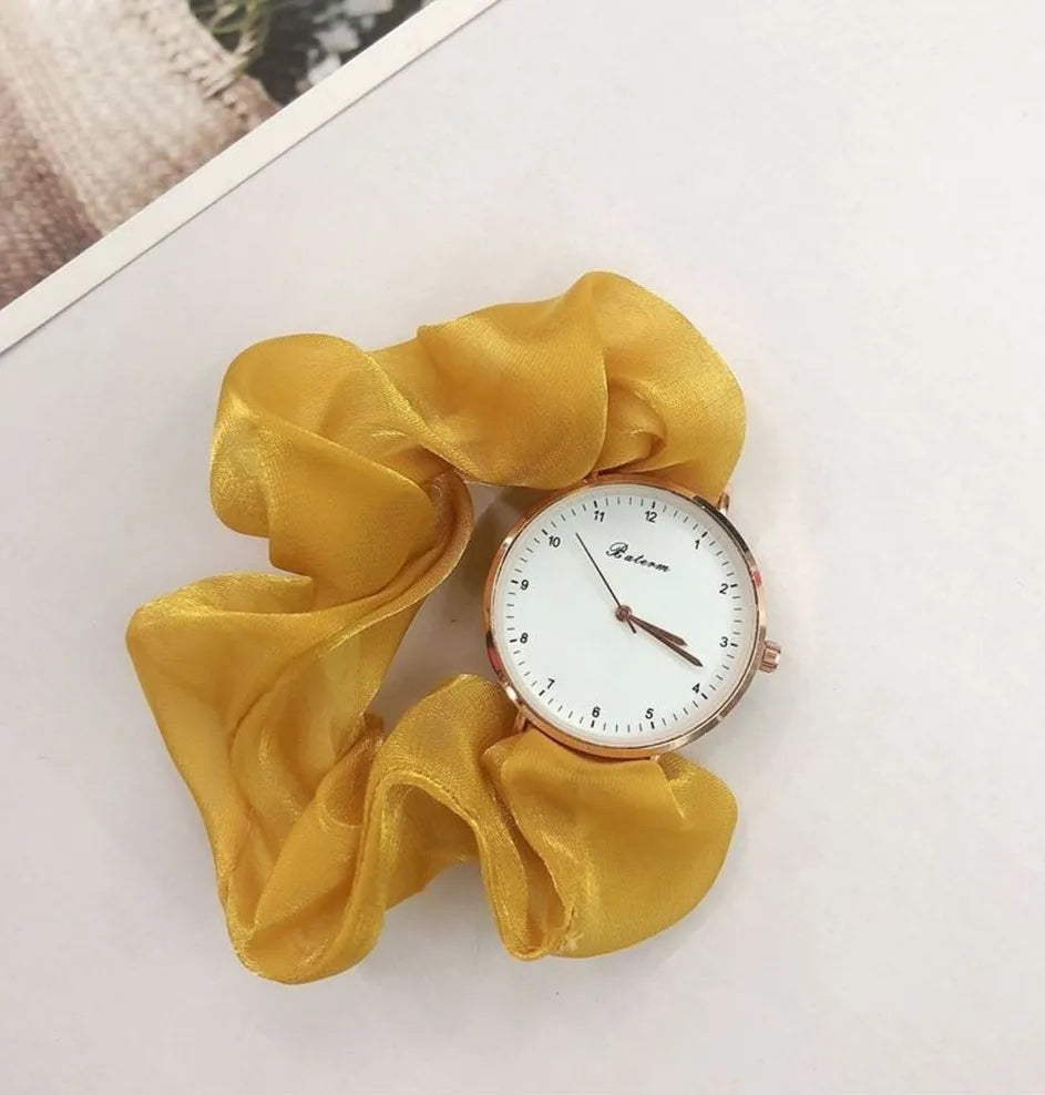 Korean watches for girls Ins Girls Alloy Ribbon Streamer Watch Female Accessories ladies watch Scrunchie Watch For Girls